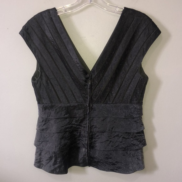 Adrianna Papell 2 Piece Formal Dress Top and Full Length Skirt Grey Metallic - Picture 4 of 13